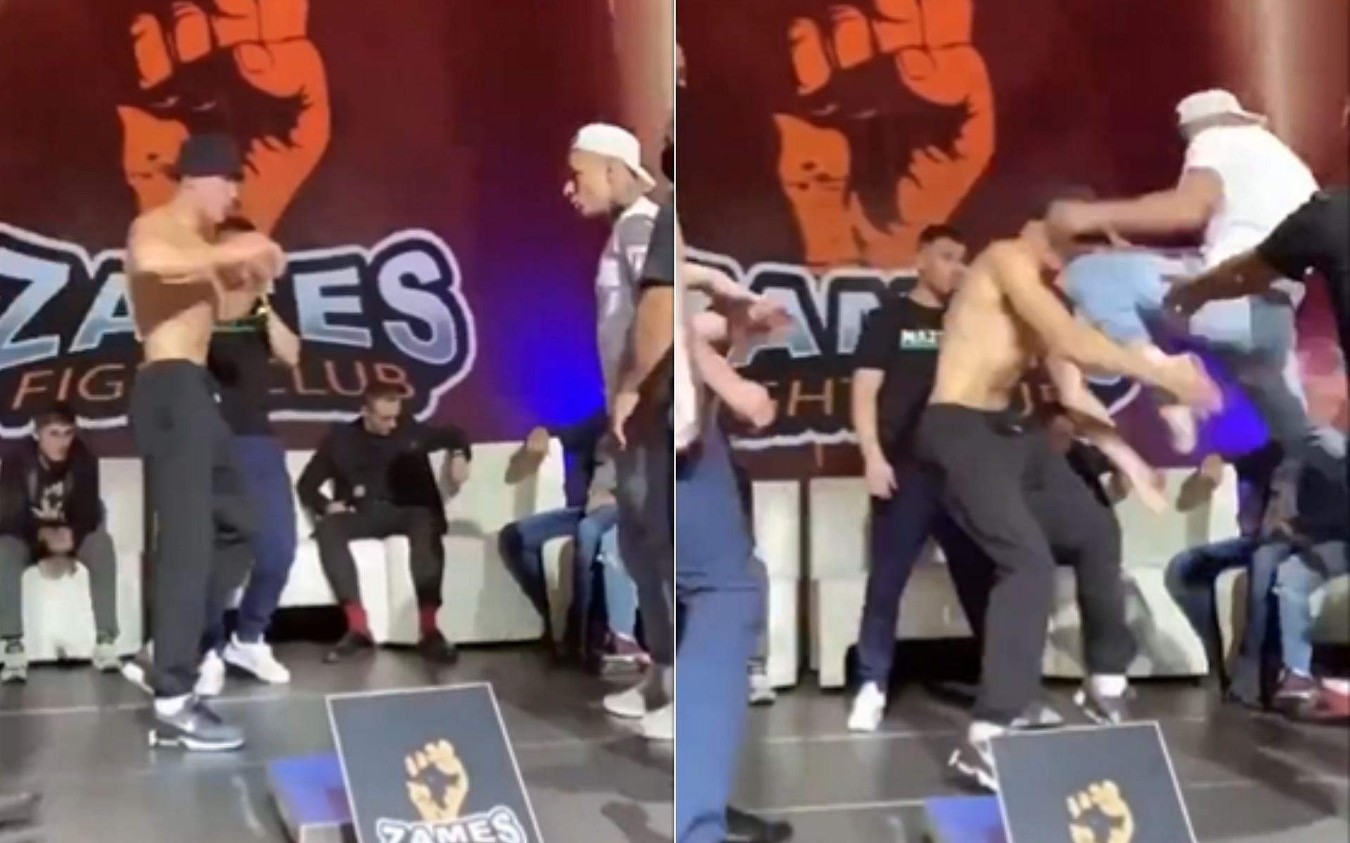 MMA fighter attacks opponent during weigh-ins [Image credits: @MMAUNCENSORED1 on Twitter]