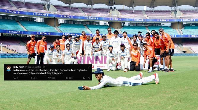 "Isn't just a win, it's a thrashing!" - Fans react after India register biggest victory in women's Test cricket against England