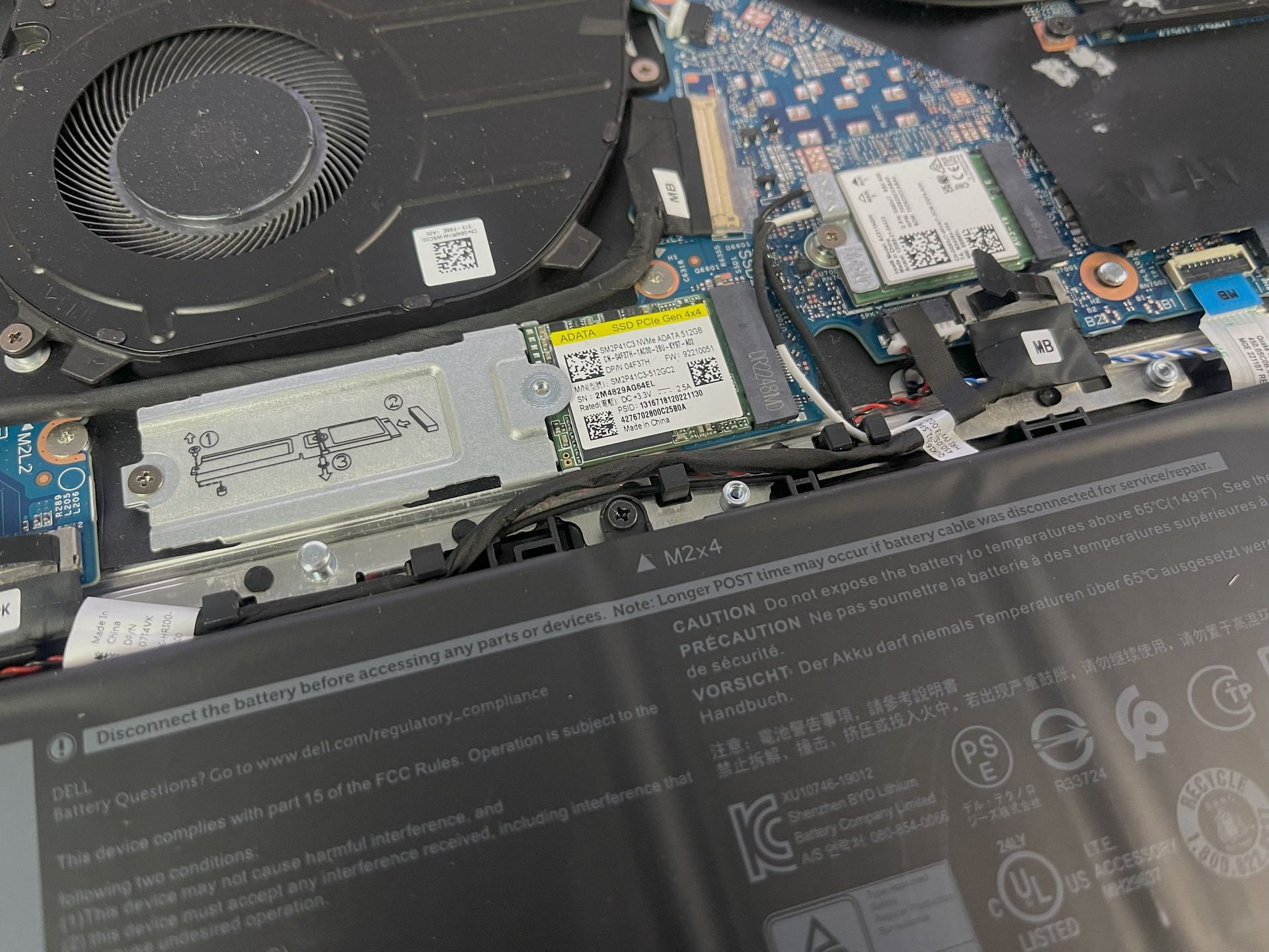 2230 512GB SSD from Adata has been used for storage in the Dell Inspiron 16 7630 (Image via Sportskeeda)