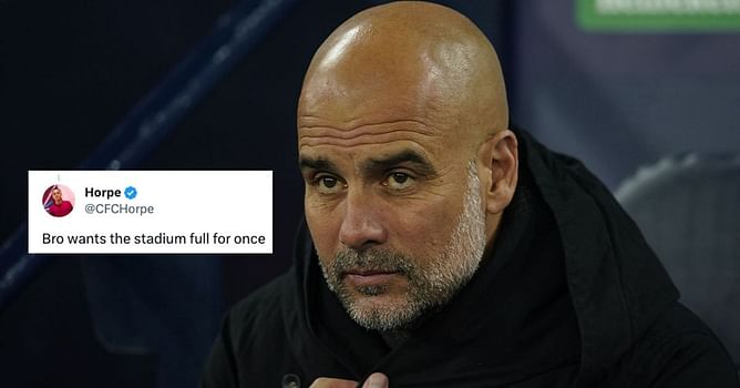 "Still begging their fans", "What an absolute embarrassment" - Fans laugh at Pep Guardiola as he 'begs' Manchester City fans to attend matches