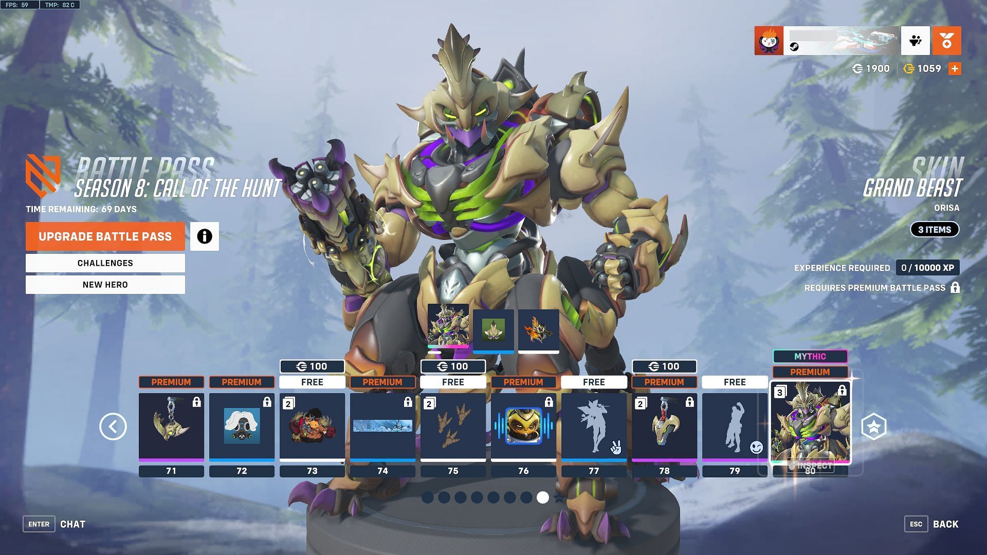 Overwatch 2 Season 8 Battle Pass Tiers 71-80 (Image via Blizzard Entertainment)