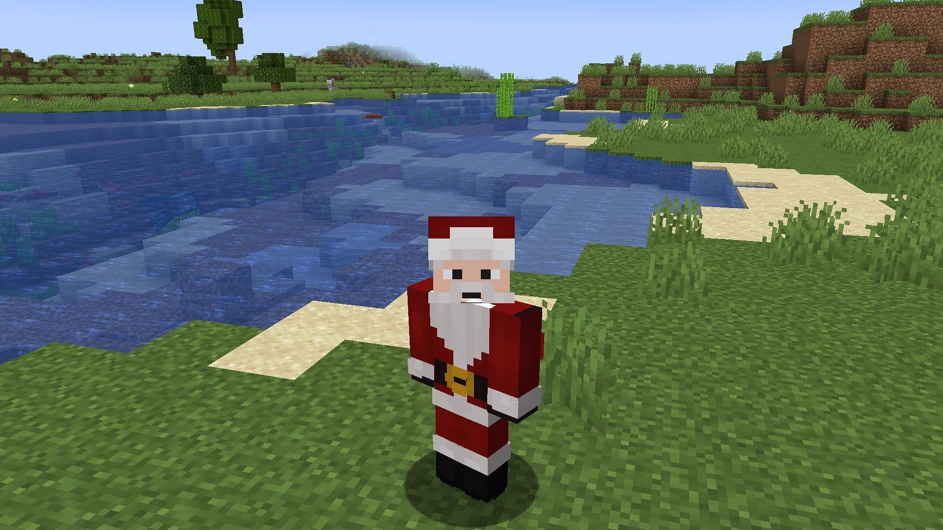 Игроки могут буквально играть за Санта-Клауса в Minecraft (Изображение взято с Mojang)