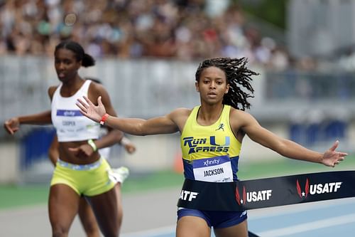 Shawnti Jackson at the 2023 USATF NYC Grand Prix.