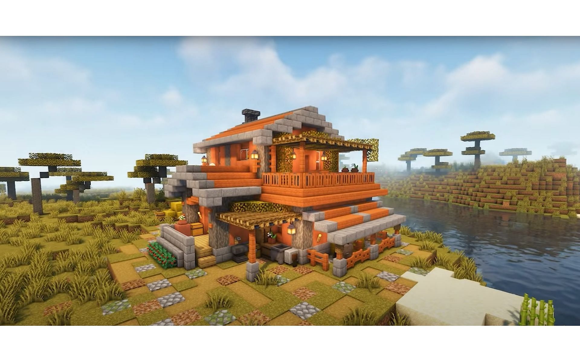 This acacia house stands out on the Savanna biome (Image via YouTube/Stevler)