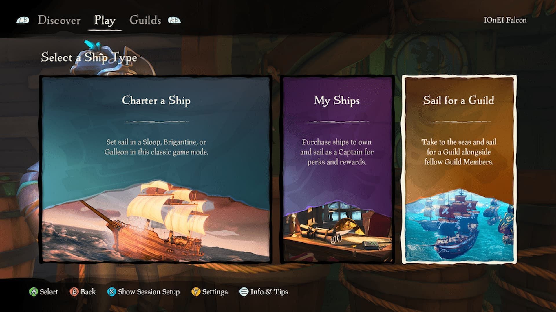 You can sail ship for a specific guild (Image via Rare)