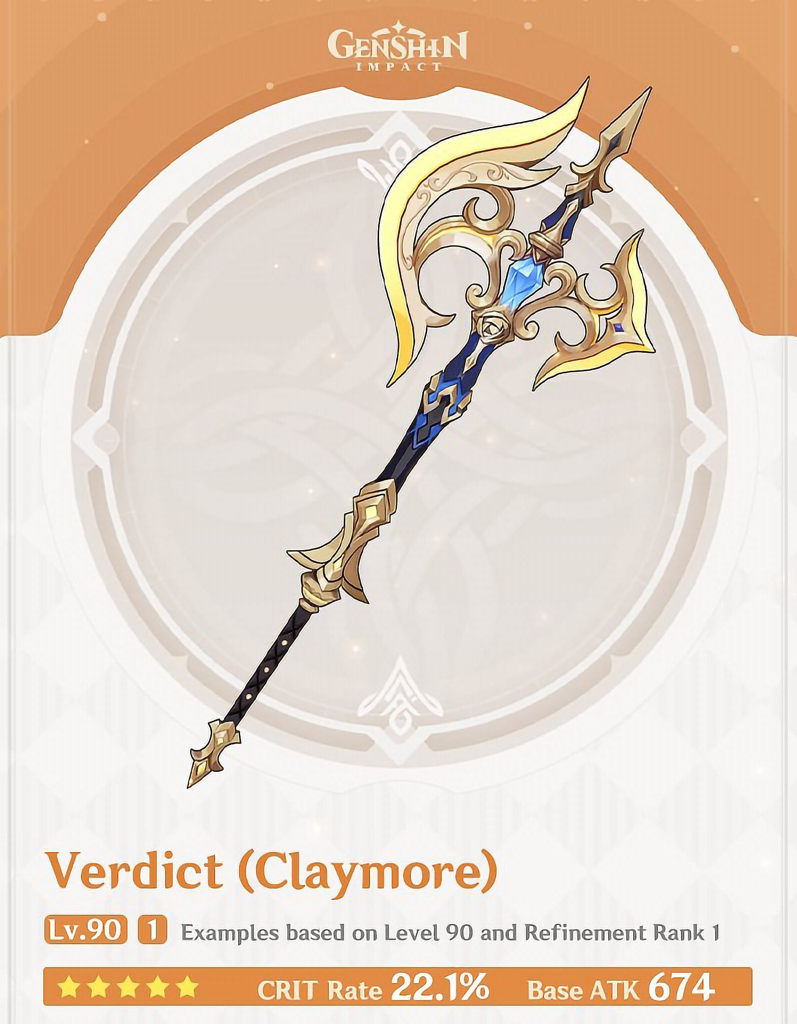 Verdict claymore (Image via HoYoverse)