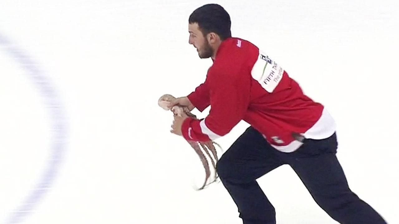 Why do Detroit Red Wings fans throw octopuses?