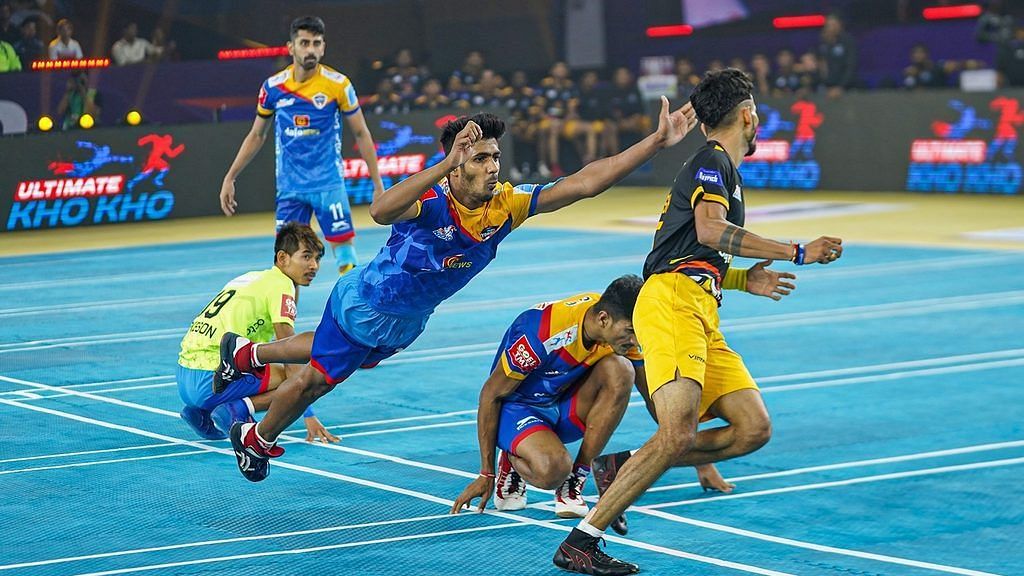 Telugu Yoddhas in action in UKK Season 1 (Image Credits: GMR Sports)