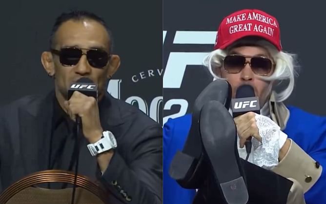 Colby Covington's heated back and forth with Tony Ferguson at UFC 296 presser quickly turns into friendly camaraderie [VIDEO]