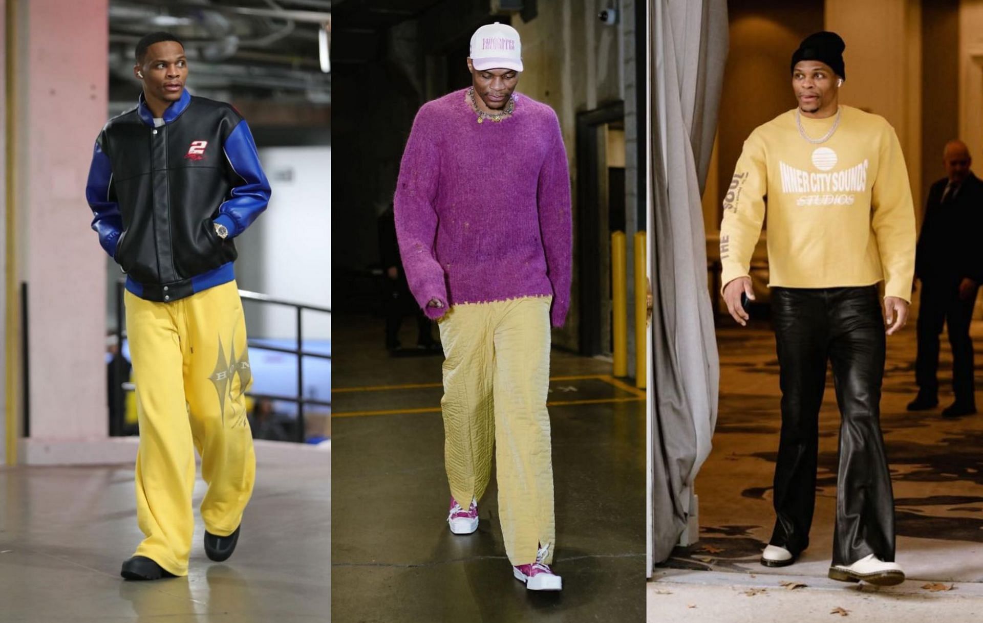 Russell Westbrook shows his love for the color yellow in his fashion choices