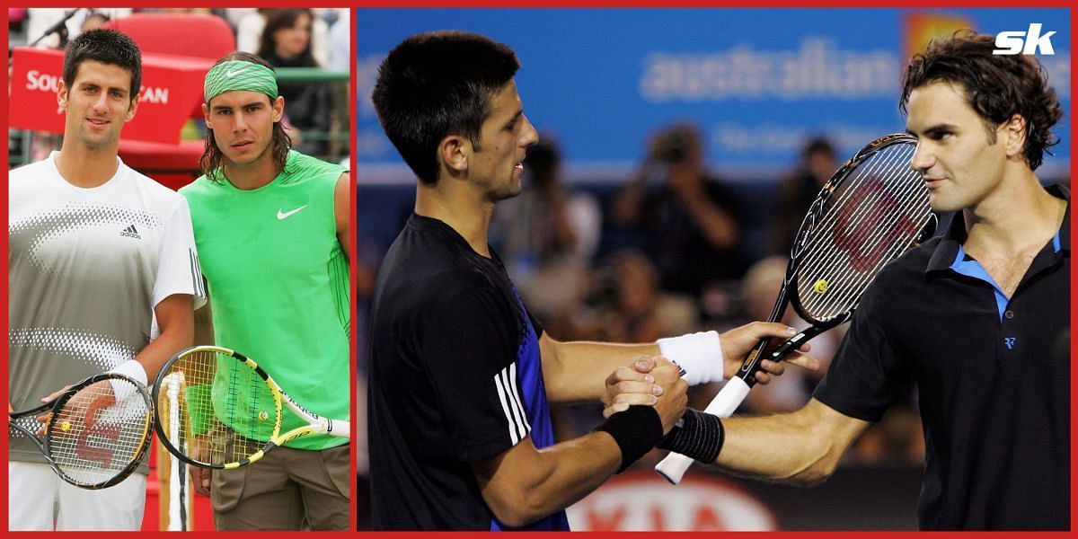 Novak Djokovic, Rafael Nadal and Roger Federer