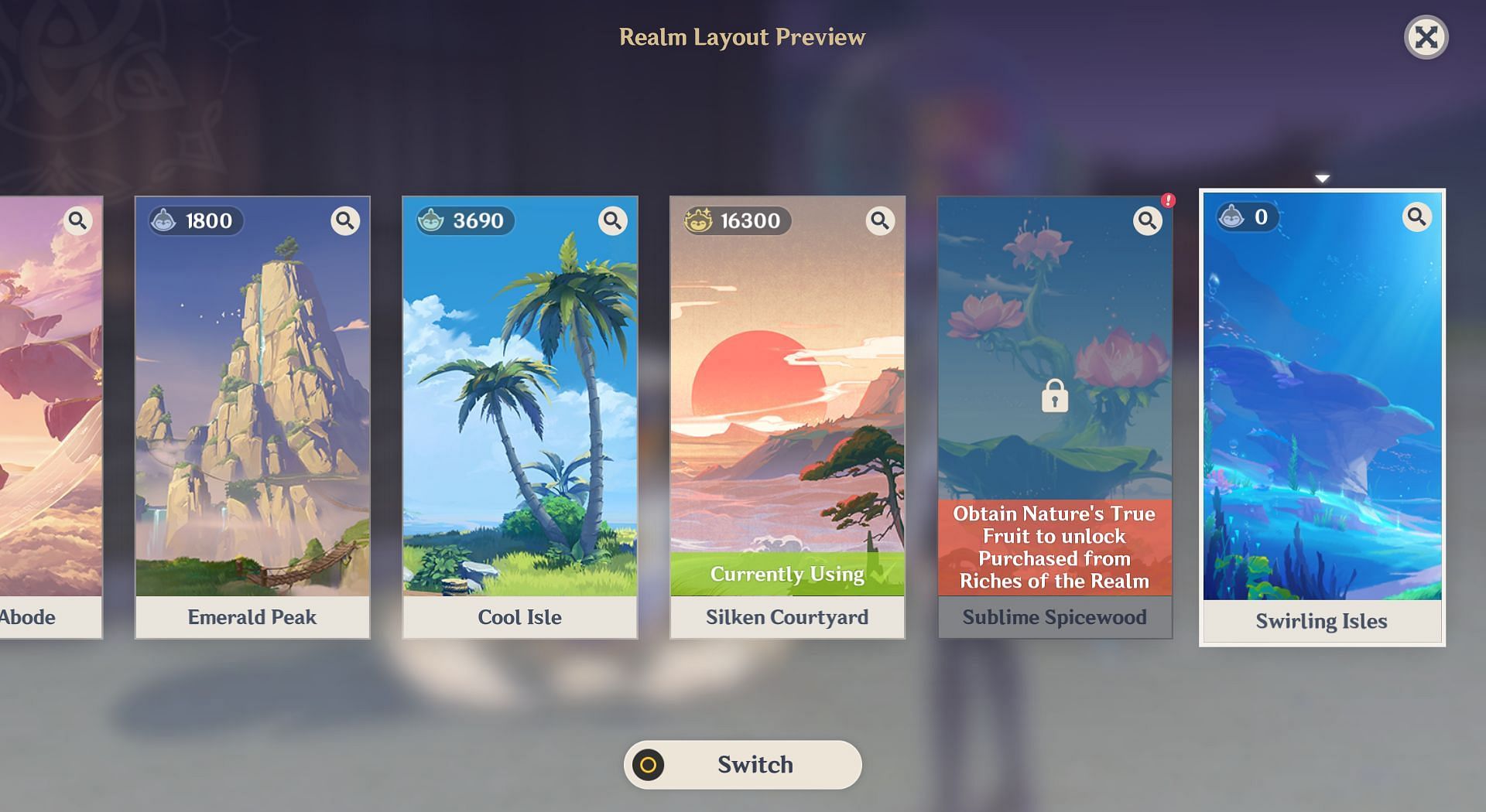 Talk to Tubby to switch the layout (Image via HoYoverse)