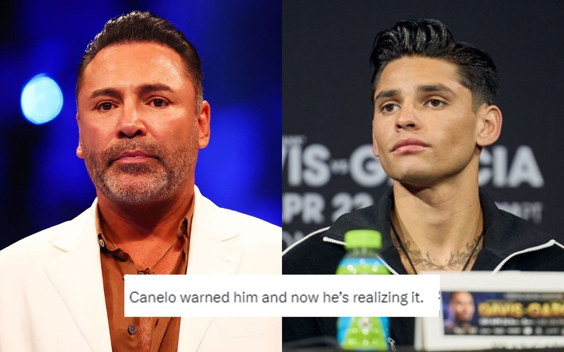 Oscar De La Hoya (left) and Ryan Garcia (right)