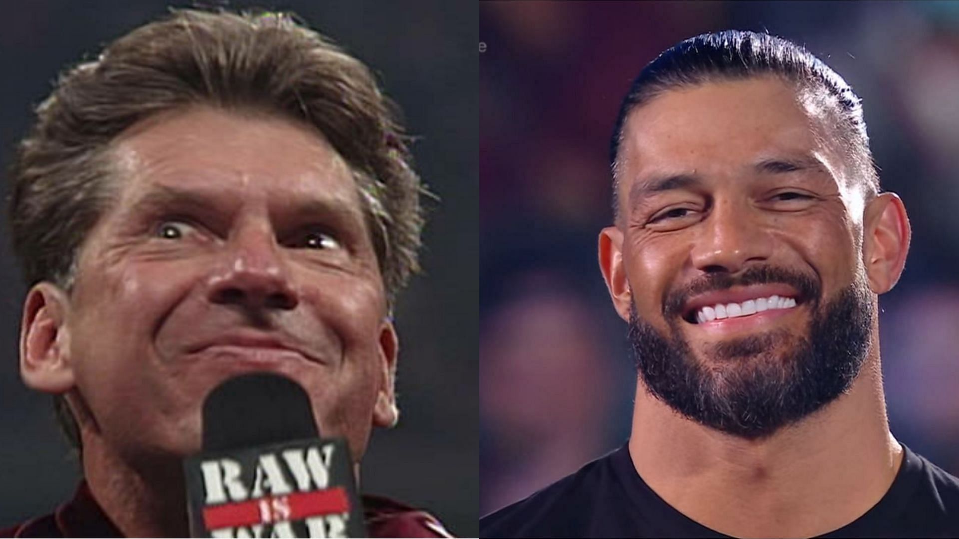 Vince McMahon (left); Roman Reigns(right)