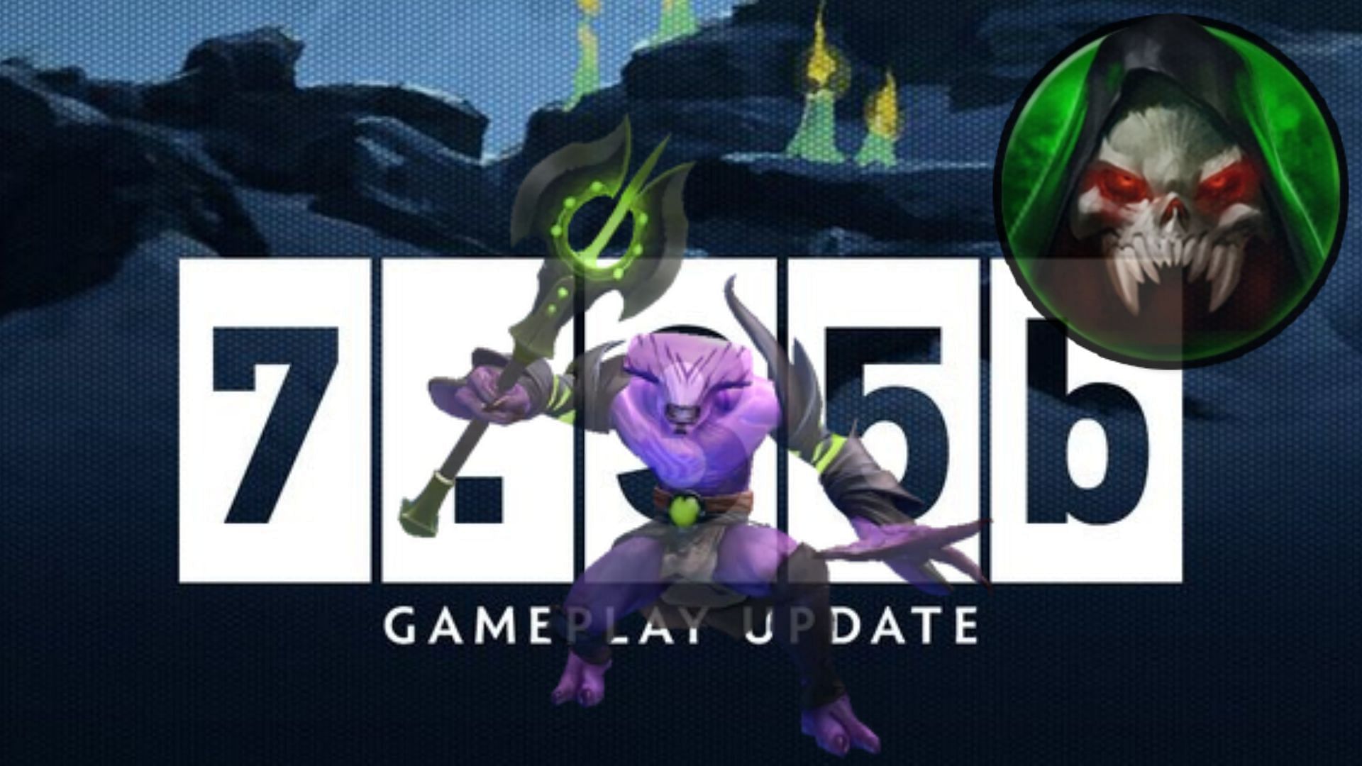 Featured cover of 7.35b changes (Image via Valve and Sportskeeda)