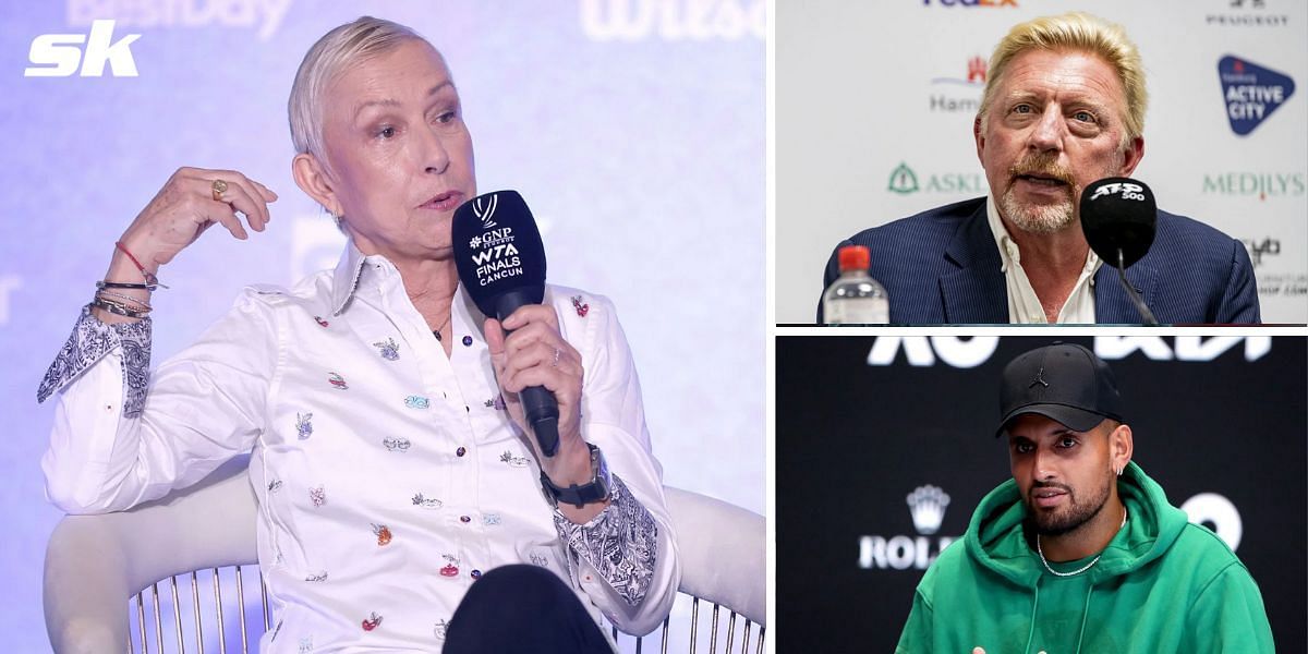 Martina Navratilova, Boris Becker and Nick Kyrgios