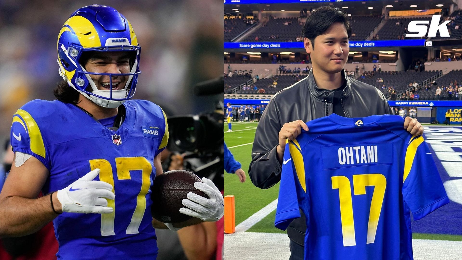 Los Angeles Rams star Puka Nacua was elated to see Shohei Ohtani presented with his jersey last night