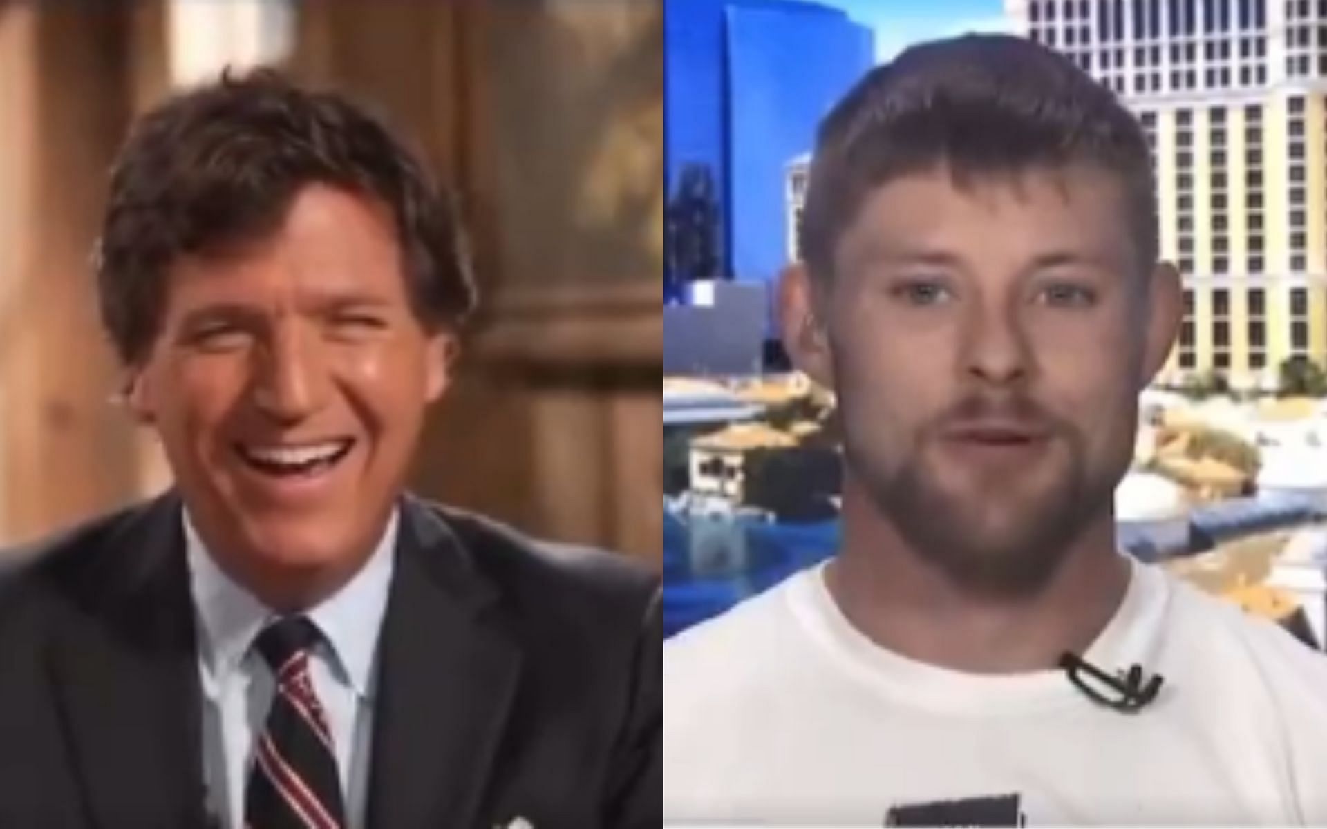Bryce Mitchell [Right] shared a story of meeting his wife to Tucker Carlson [Left] [Image courtesy: Tucker Carlson Uncensored]