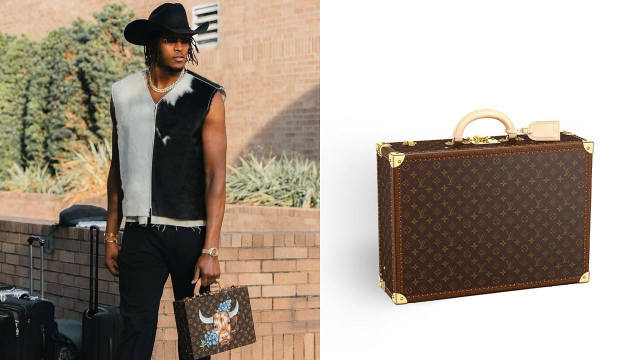 Myles Turner rocked the LV trunk bag in a retro style