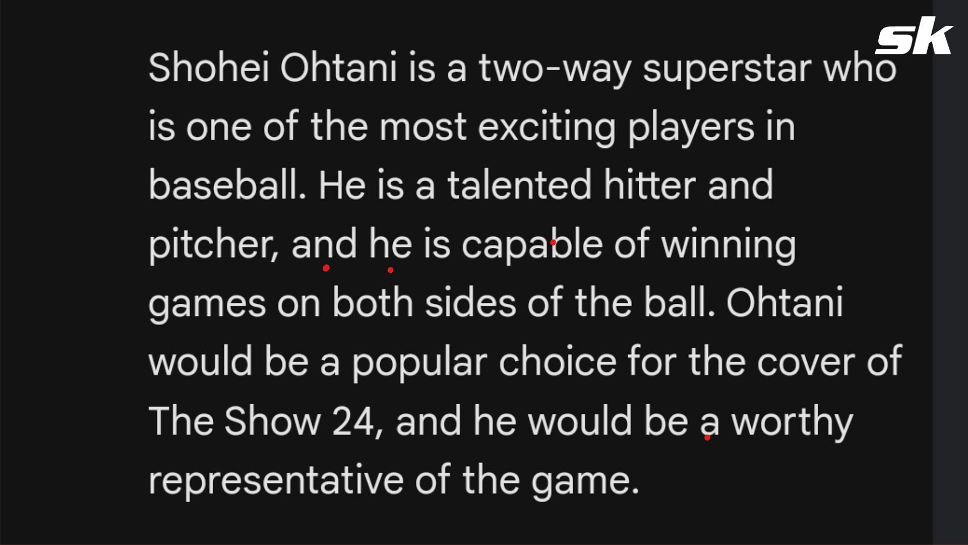  Bard AI on Shohei Ohtani