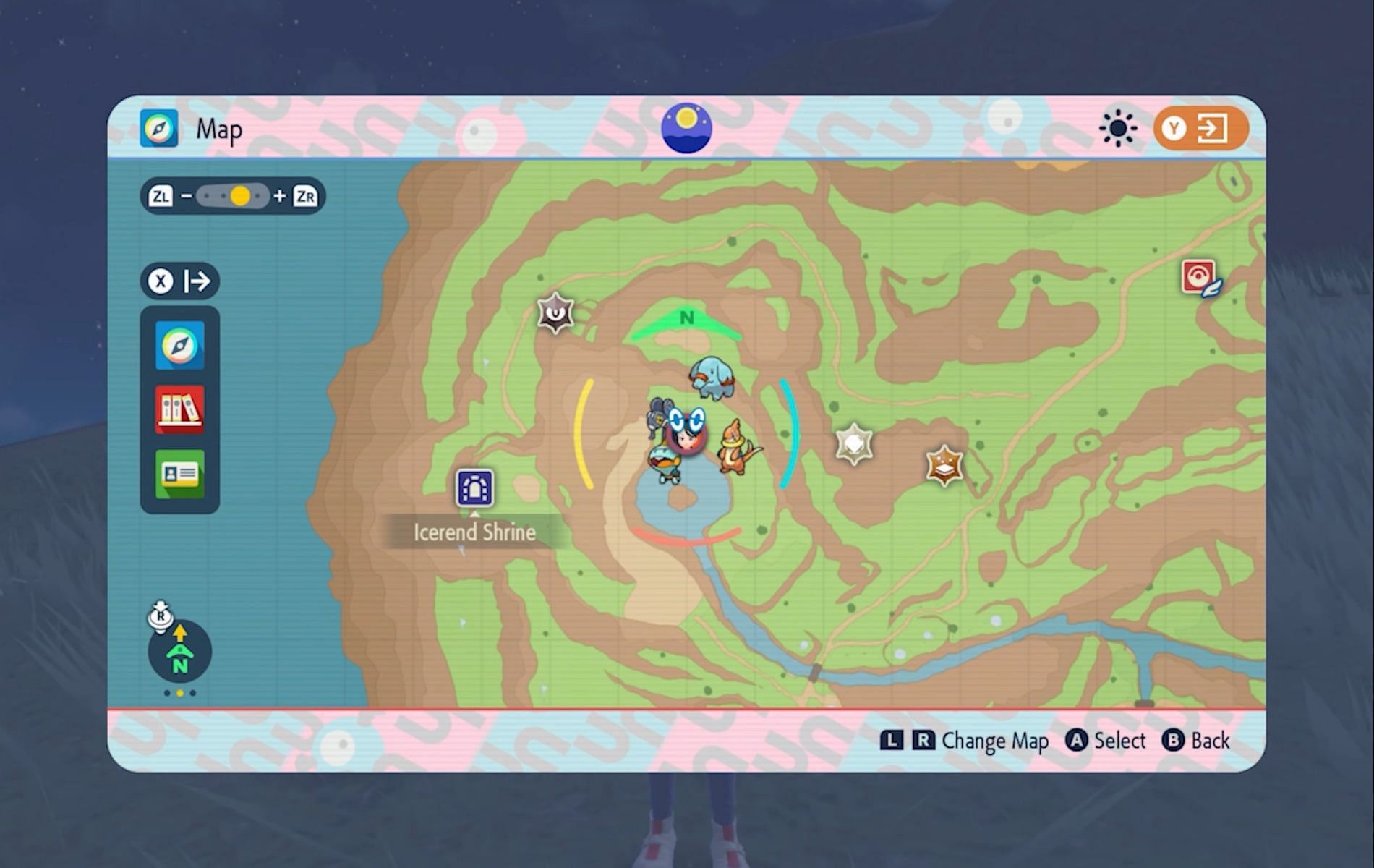 You can find Raikou in the Indigo Disk to the east of Icerend Shrine (Image via The Pokemon Company)