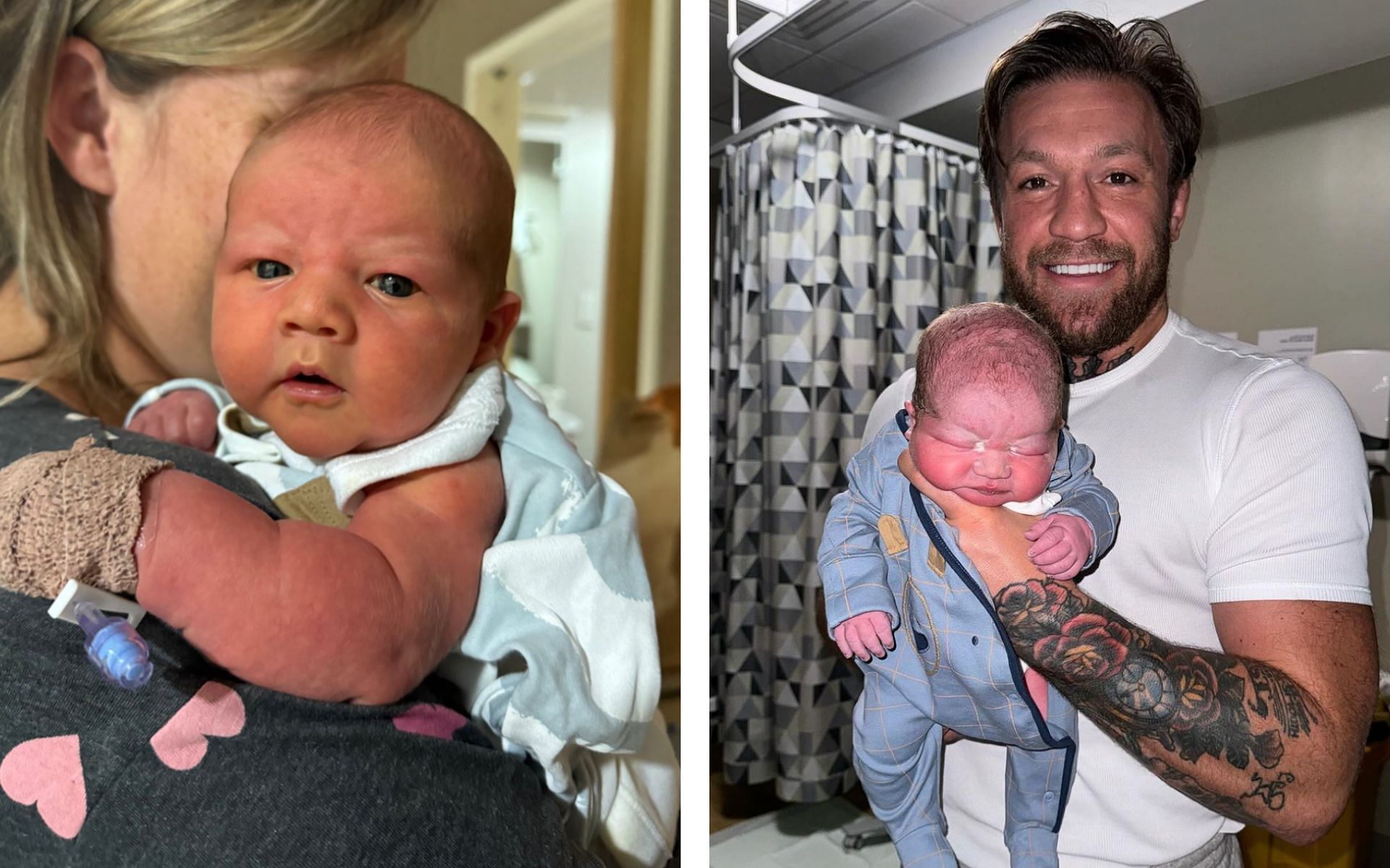 Conor McGregor and his newborn son [Photo Courtesy @thenotoriousmma on Instagram and X]