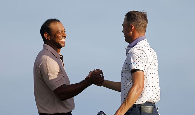 Watch: Tiger Woods and Justin Thomas share some moments at the Hero World Challenge