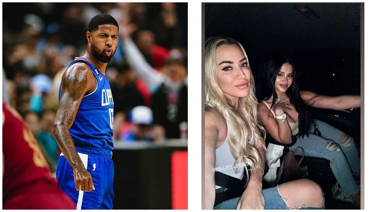 Paul George side by side to his wife Daniela Rajic and X Factor Producer Kelly Belldegrun 