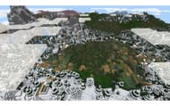 Players can have a safe haven in these mountain villages (Image via Mojang)