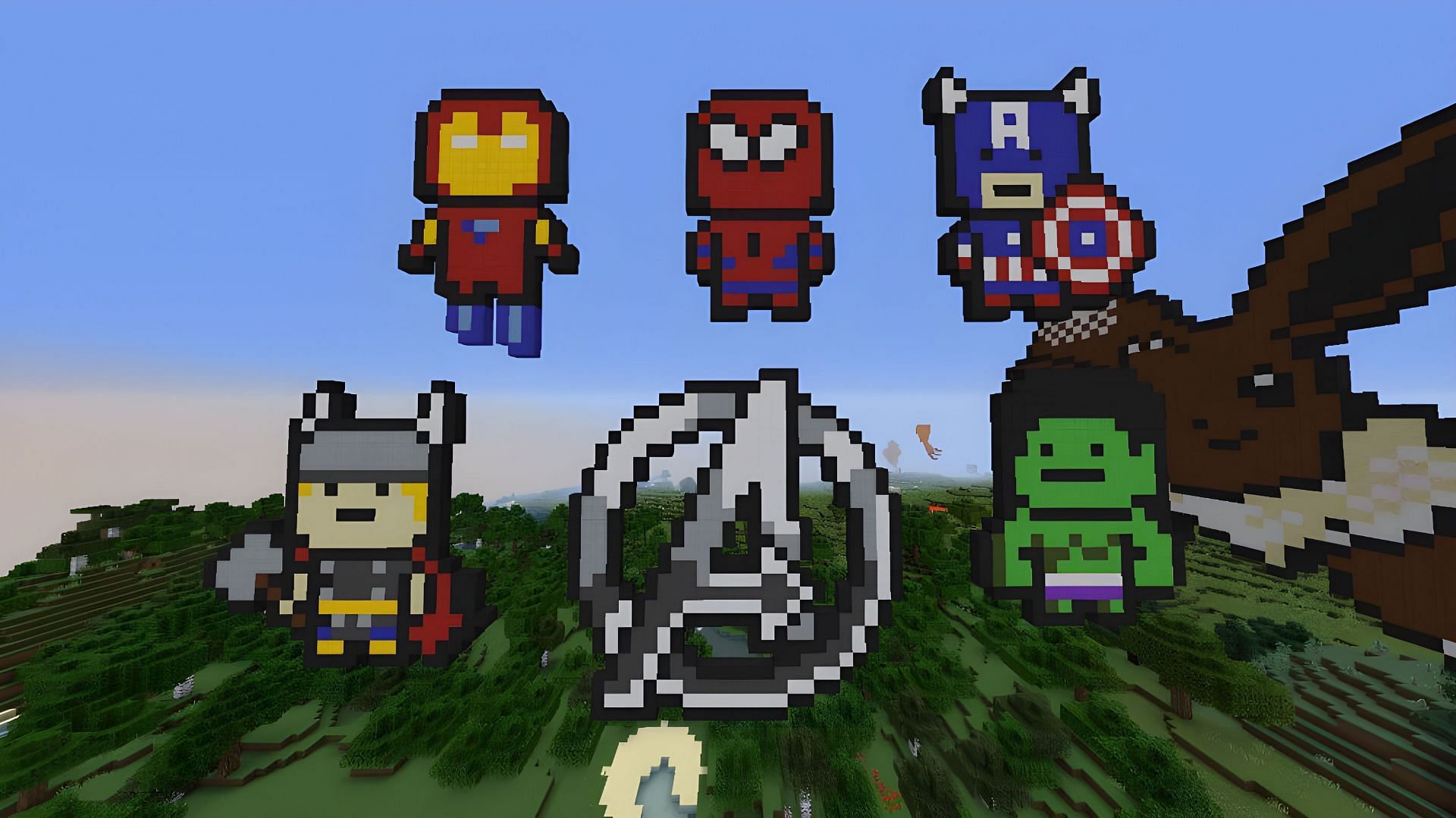Minecraft pixel art is some of the best builds (Image via Reddit/u/GatorMast3r)