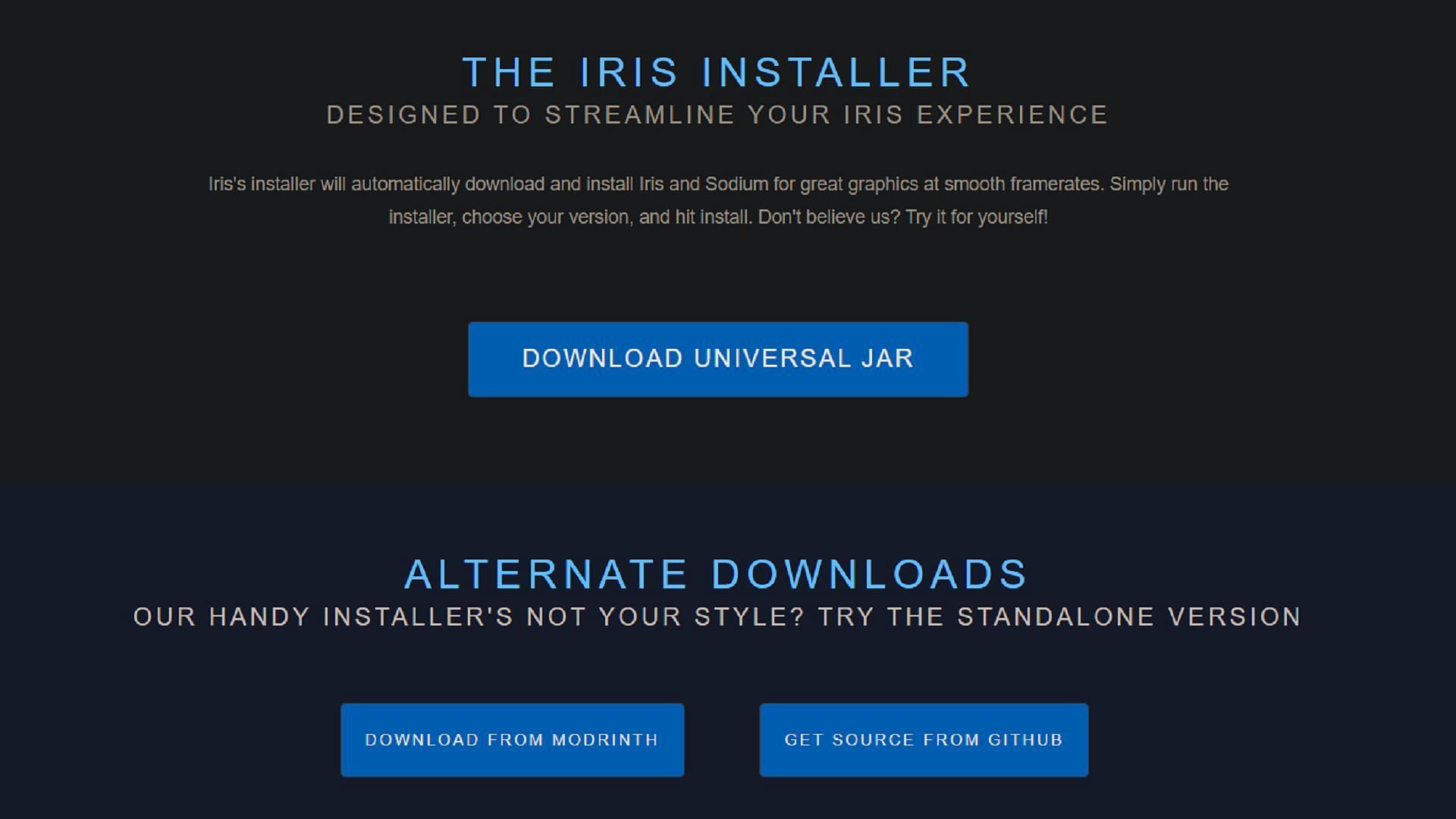 Iris offers a simple installation method for Minecraft fans to utilize (Image via Iris Shaders)