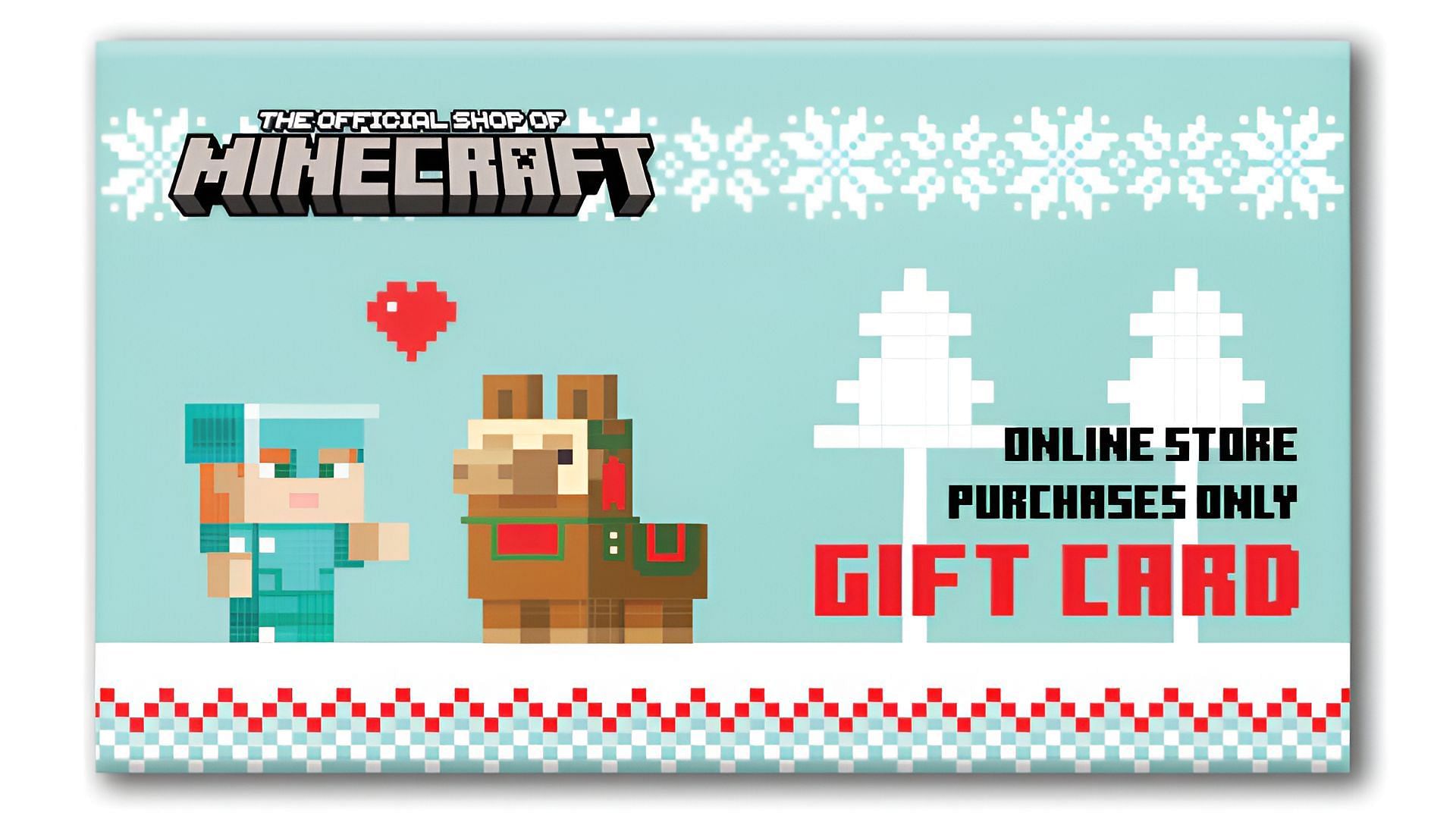 Cette carte-cadeau constitue un excellent cadeau de Noël (Image via Mojang)