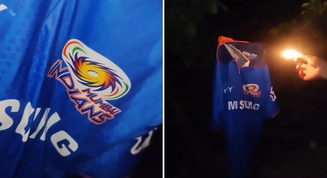 [Watch] “You deserve this Mumbai Indians” – Fan burns MI’s jersey after Hardik Pandya replaces Rohit Sharma as skipper for IPL 2024