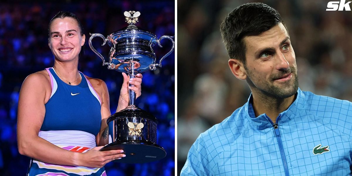 Aryna Sabalenka (L) and Novak Djokovic (R)