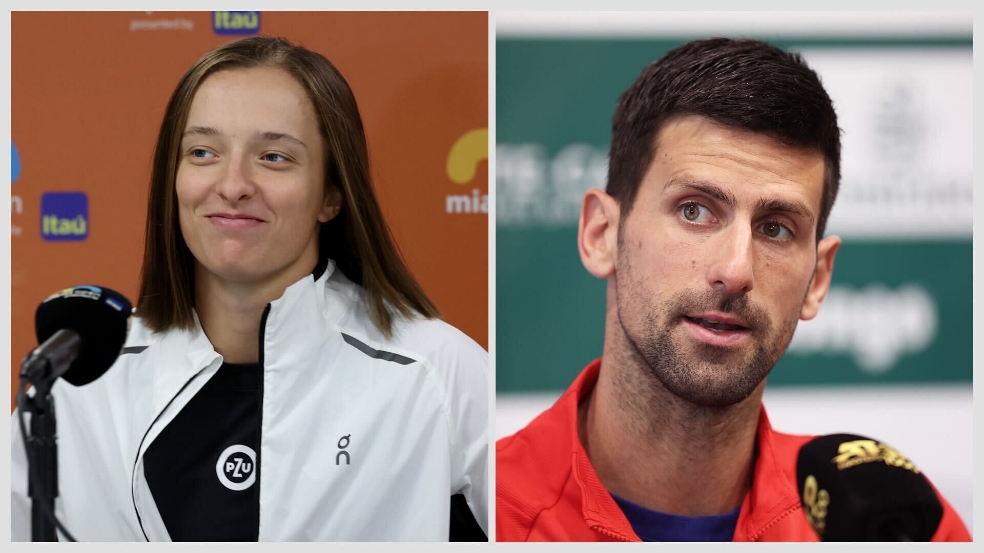 Iga Swiatek(left) and Novak Djokovic(right)