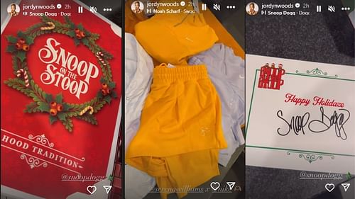 Jordyn Woods shared on Instagram her Christmas presents from Snoop Dogg and Serena Williams.