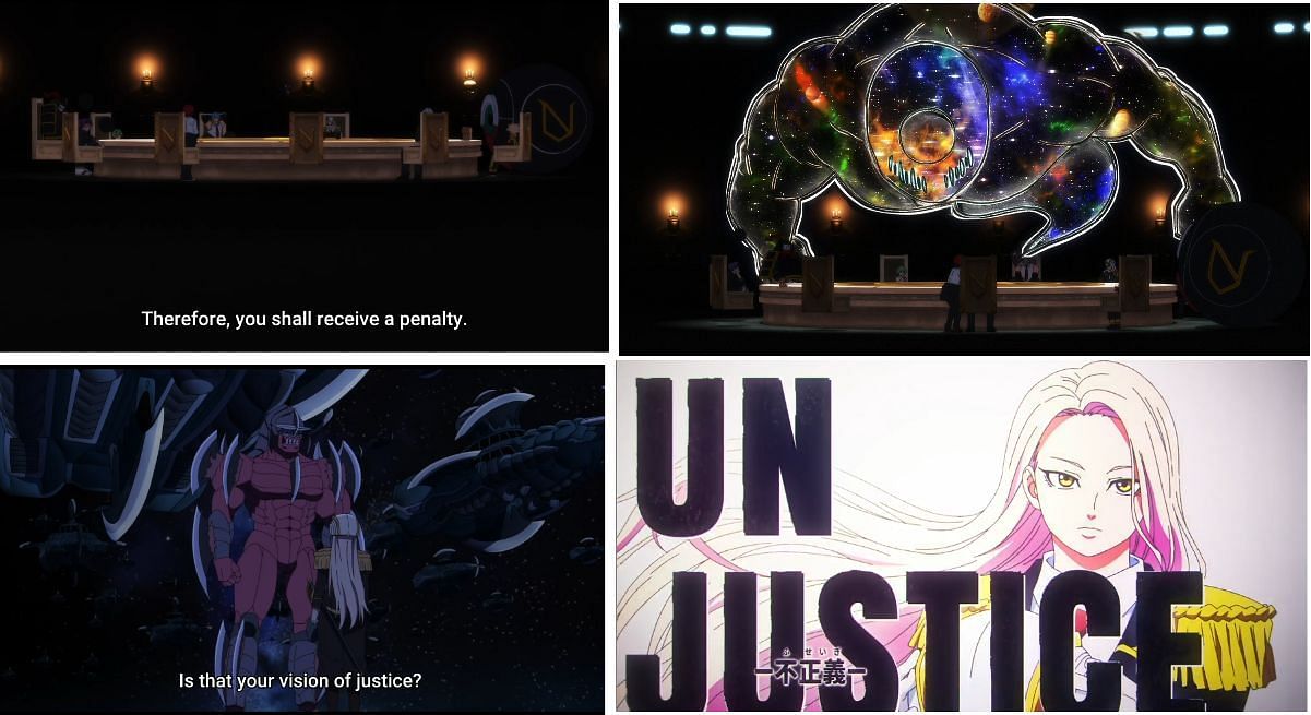 The UMA Galaxy added, aliens, and Unjustice in Undead Unluck episode 10 (Image via Sportskeeda)