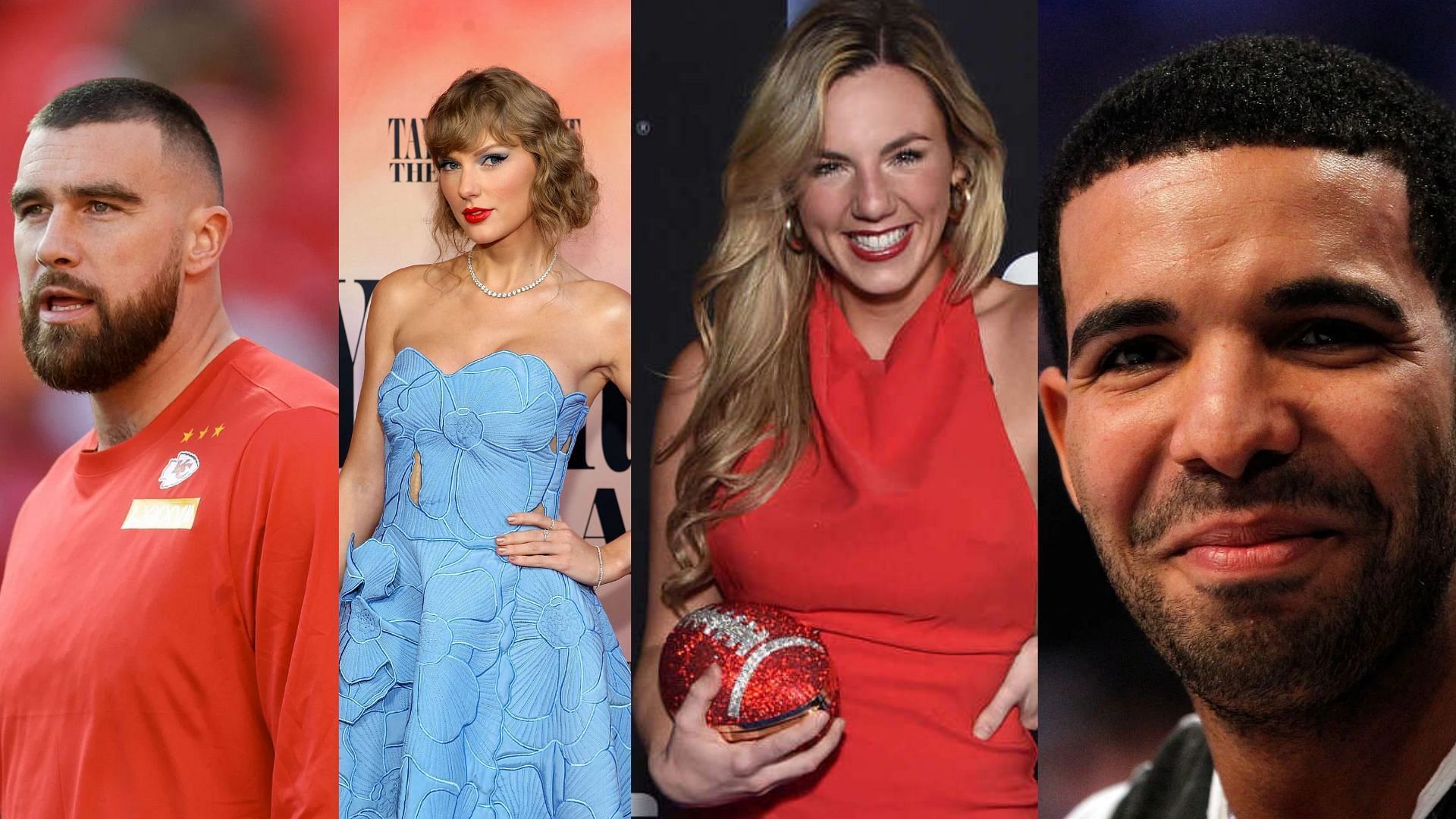 Travis Kelce, Taylor Swift, Annie Agar, and Drake