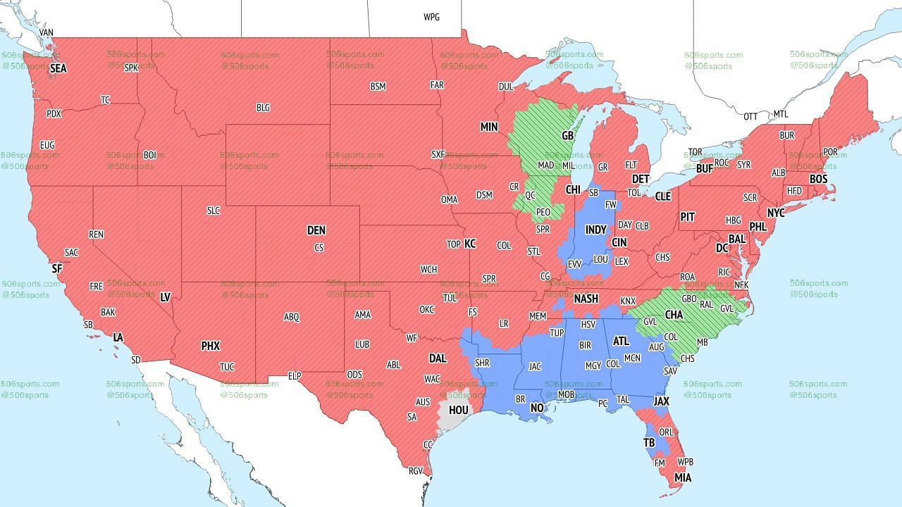 FOX TV Coverage Map (early games). Credit: 506Sports