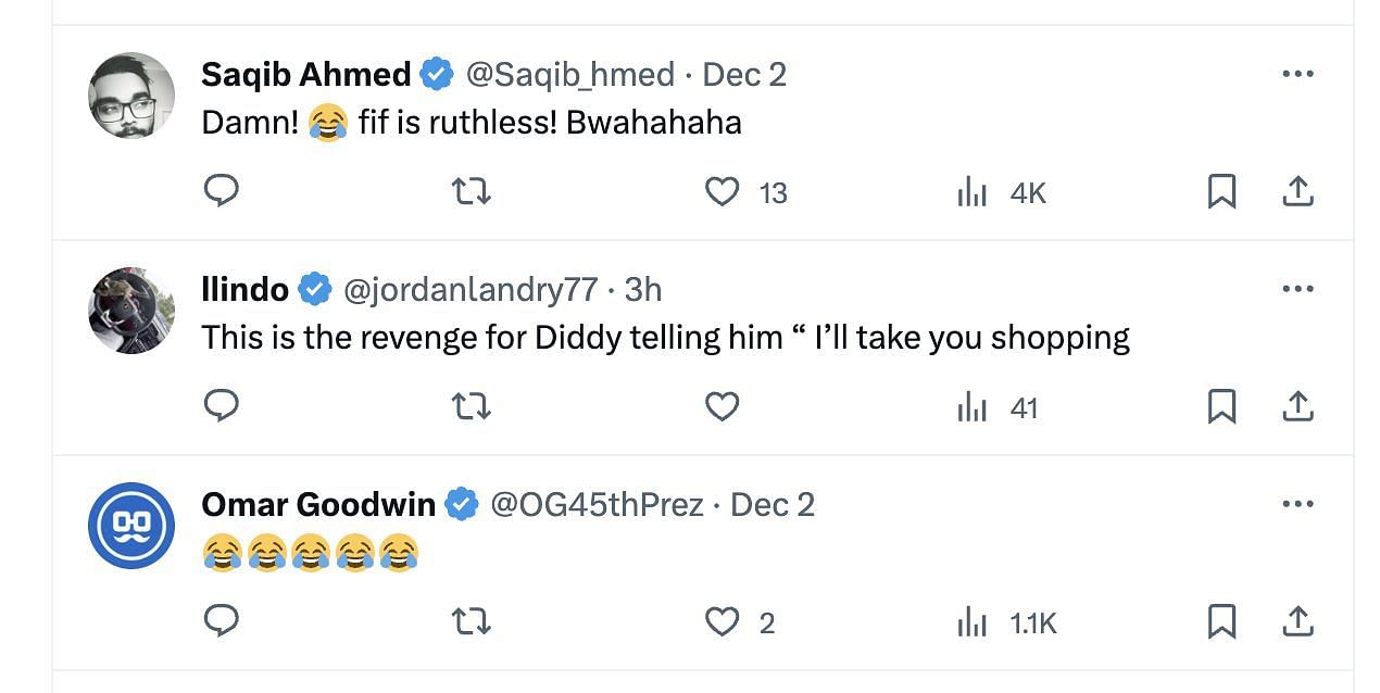 Social media users react to the rapper allegedly making a documentary about the controversies surrounding Diddy. (Image via Twitter)