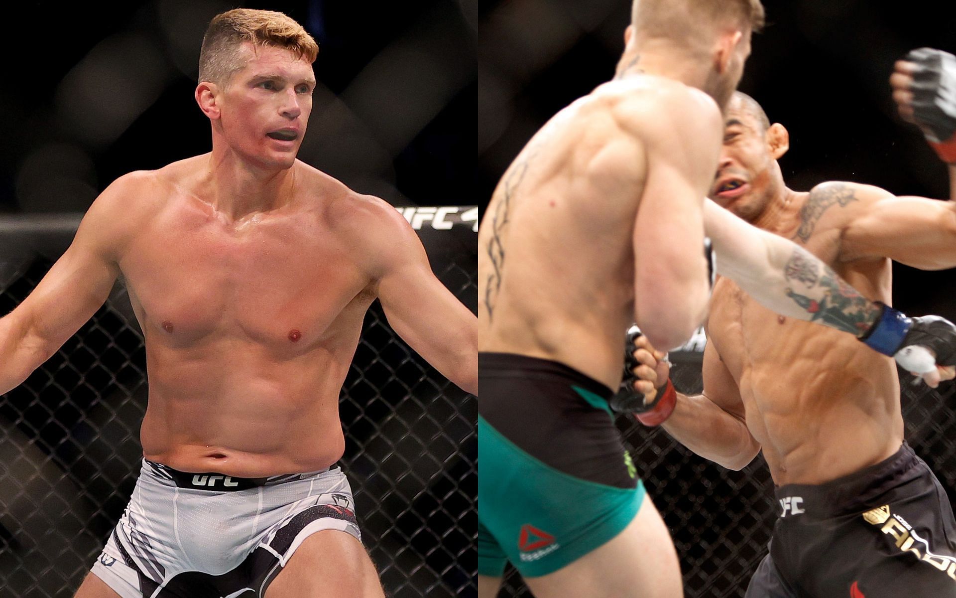 Stephen Thompson (left), Conor McGregor landing a punch on Jose Aldo in their fight (right) [Images courtesy: Getty Images]