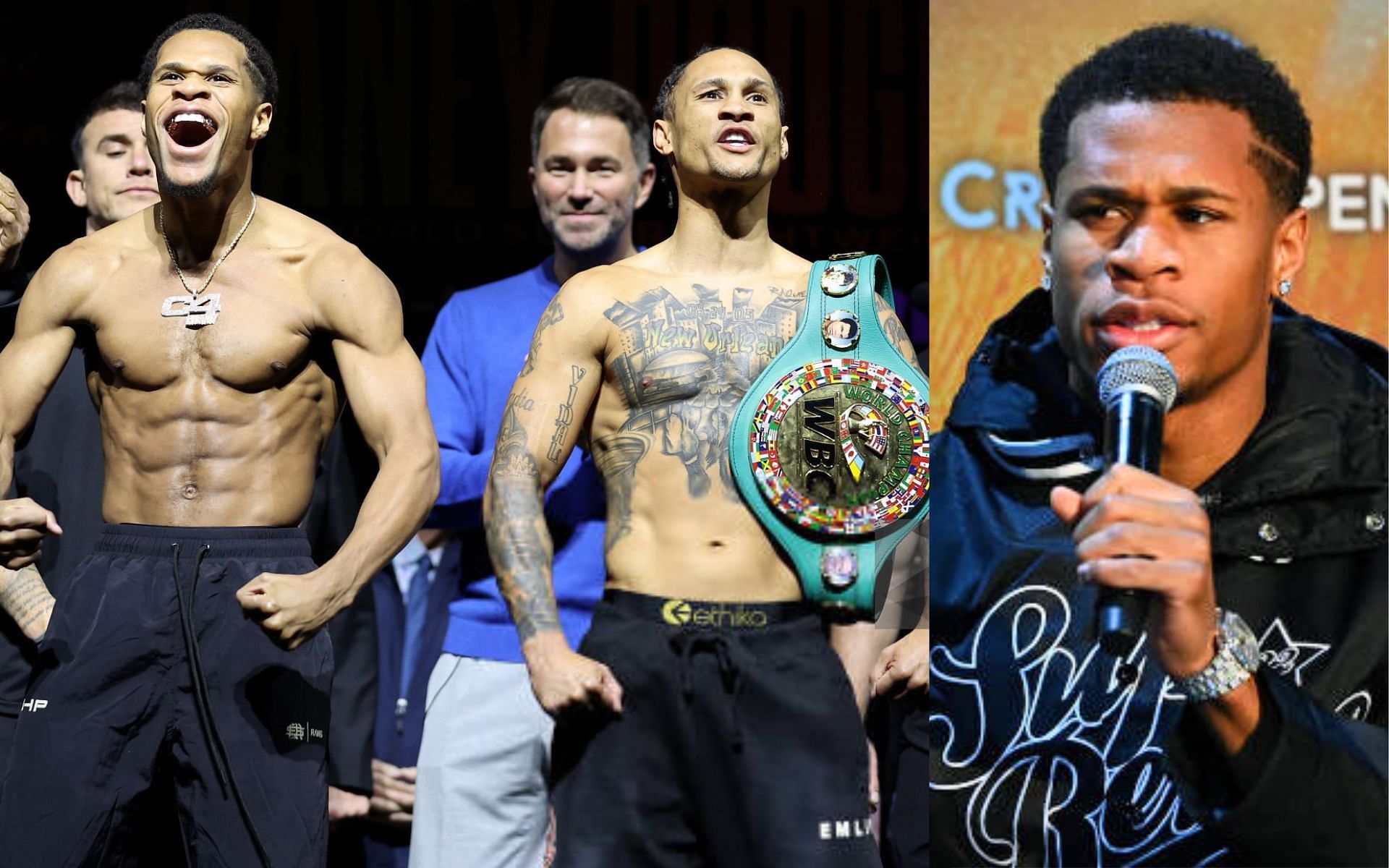 Devin Haney (right) fires back at critics calling him a weight bully against Regis Prograis (left) [Images Courtesy: @GettyImages]