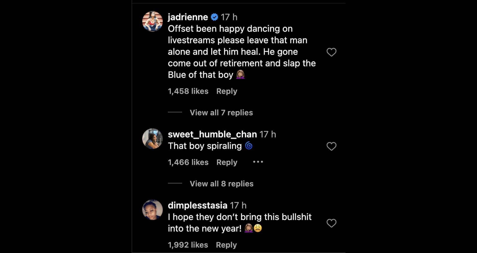 Social media users poured in hilarious comments after the rapper made claims about Chrisean Rock&#039;s alleged relationship with Offset. (Image via Instagram)