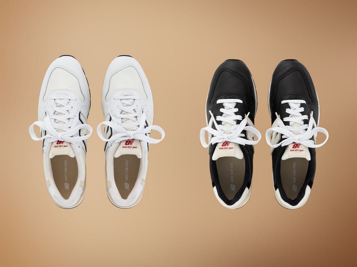 Aim&eacute; Leon Dore x New Balance 996 &quot;White&quot; sneakers (Image via SBD)