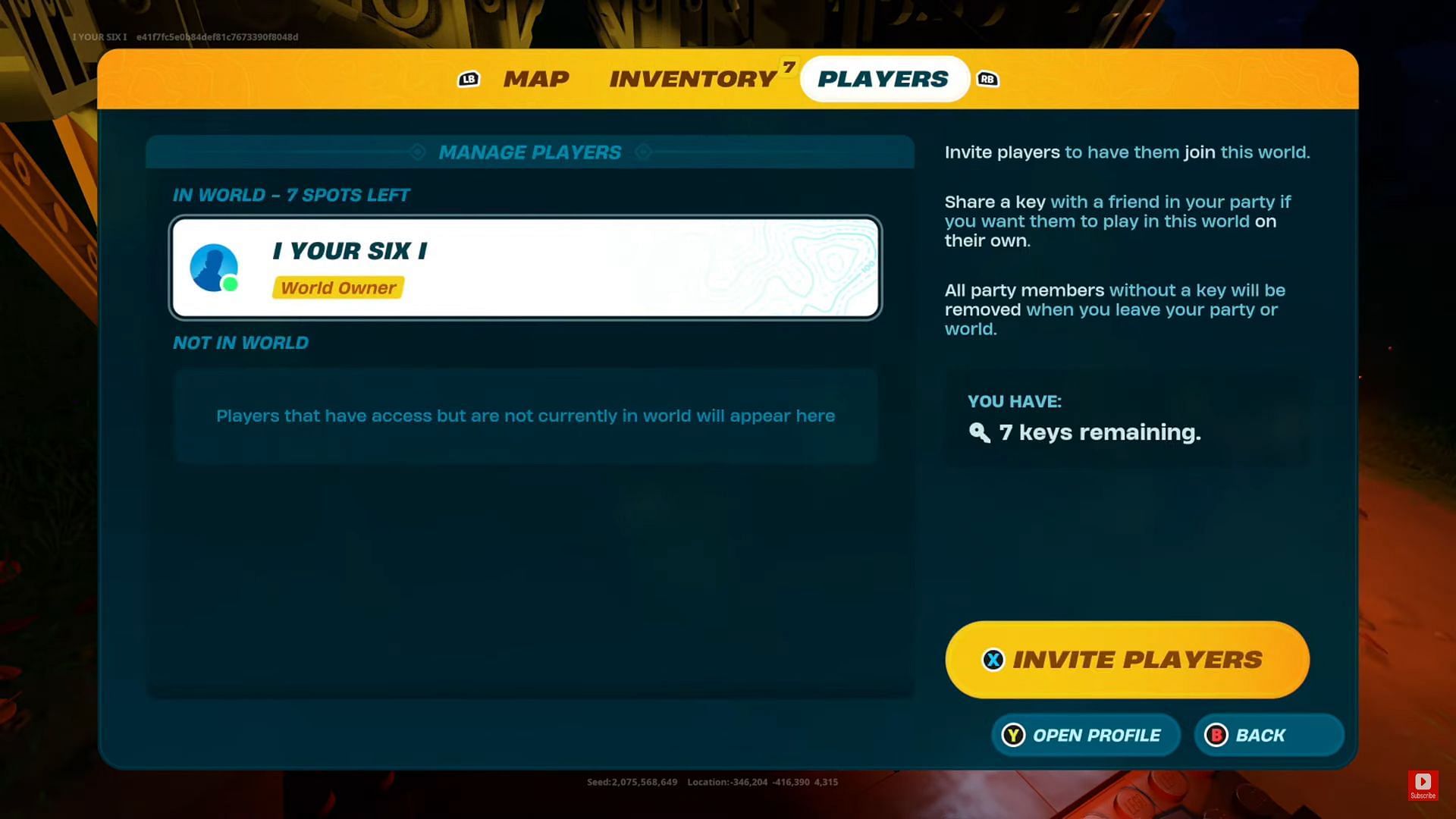 Players menu (Image via YourSixGaming/YouTube)