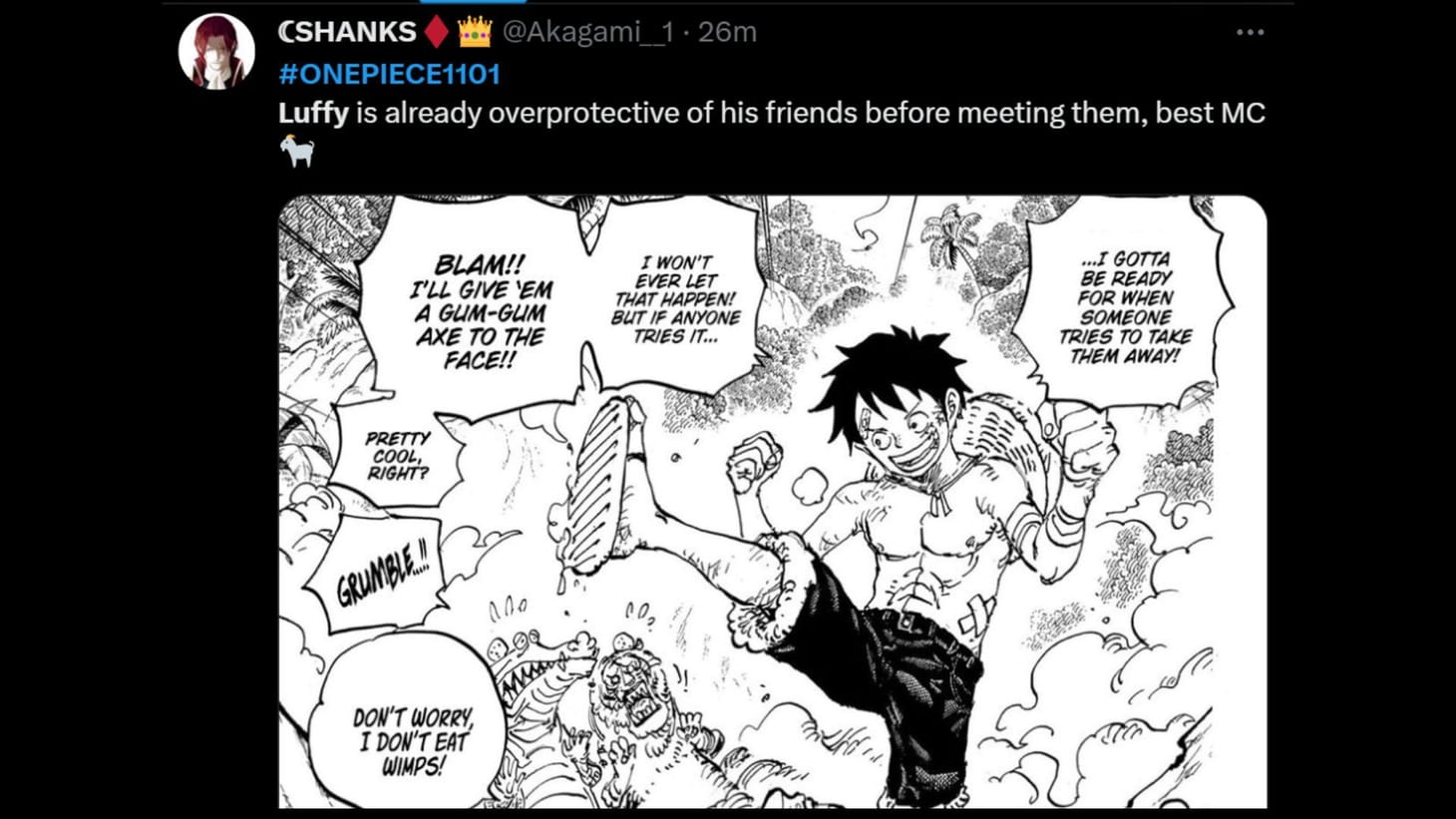 One Piece chapter 1101 raw scans: Dragon and Kuma talk about Luffy