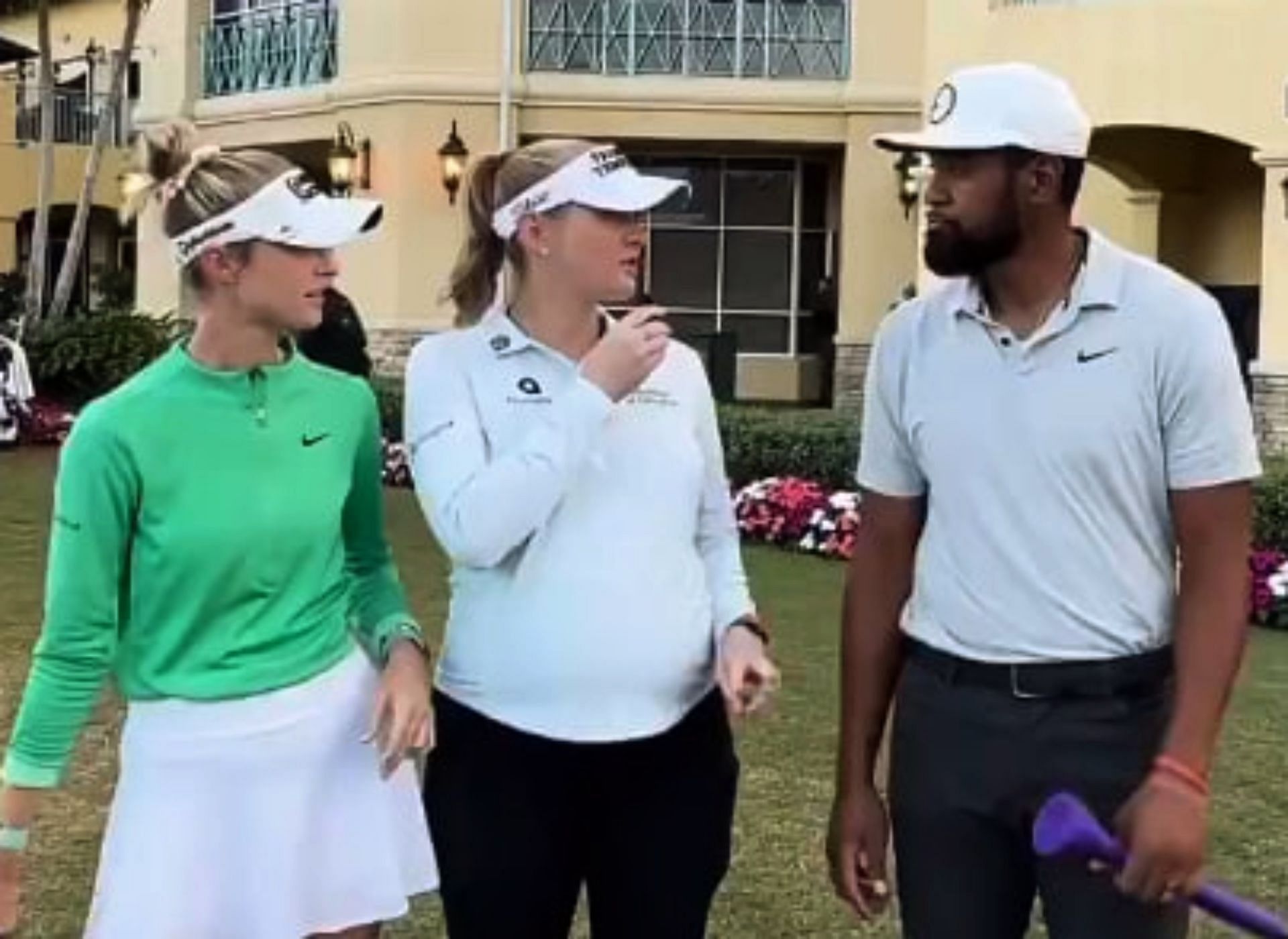 Jessica Korda interviews sister Nelly and Tony Finau, 2023 Grant Thornton Invitational (Image via X @NellyLegion).