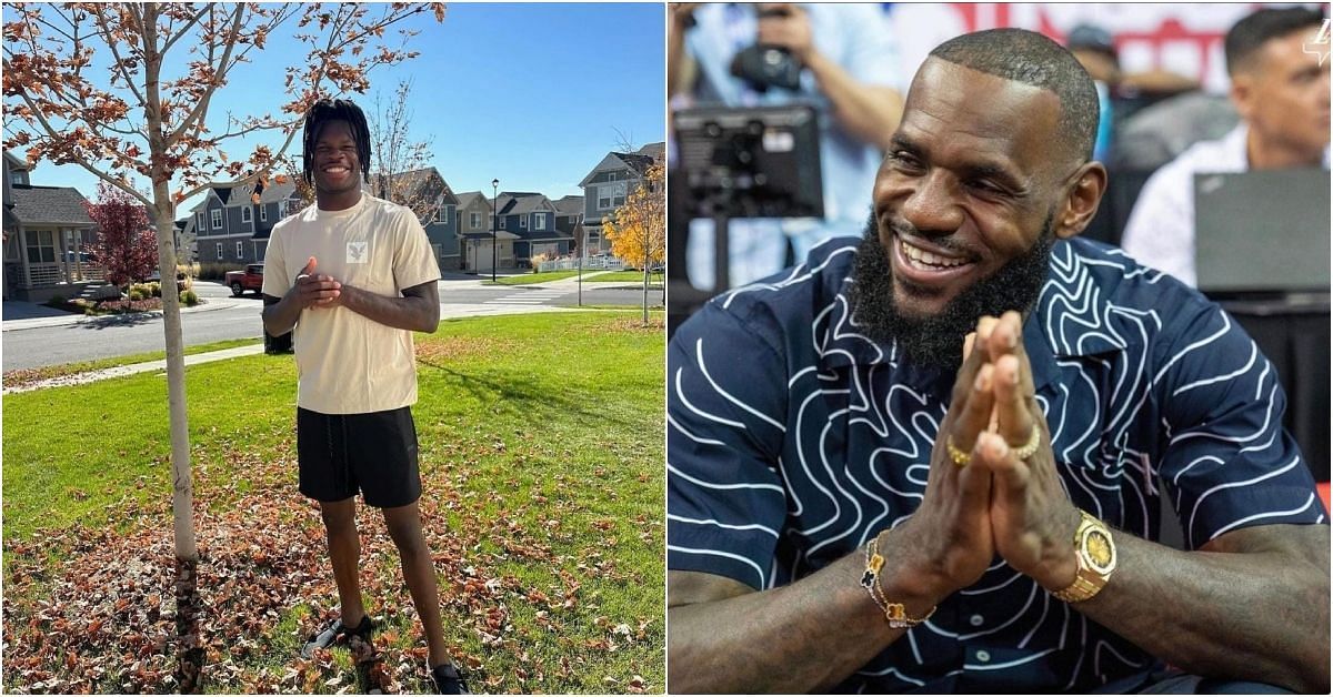 Colorado Buffaloes Travis Hunter and  NBA star LeBron James