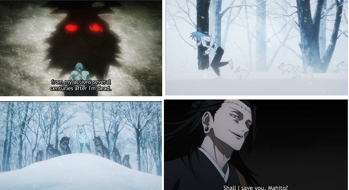 Mahito running scared in Jujutsu Kaisen season 2 episode 21 (Image via Sportskeeda)