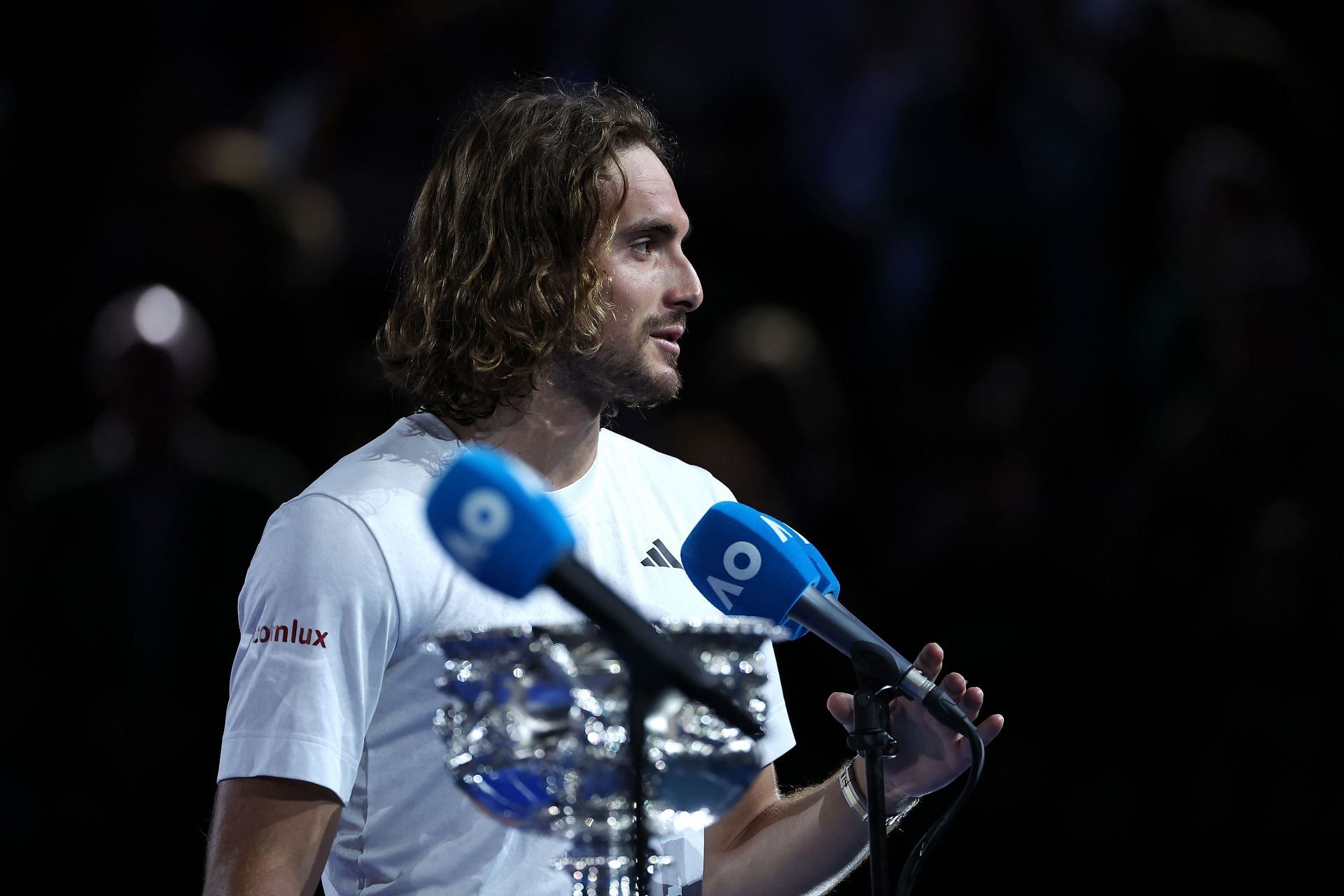 Stefanos Tsitsipas pictured at the 2023 Australian Open